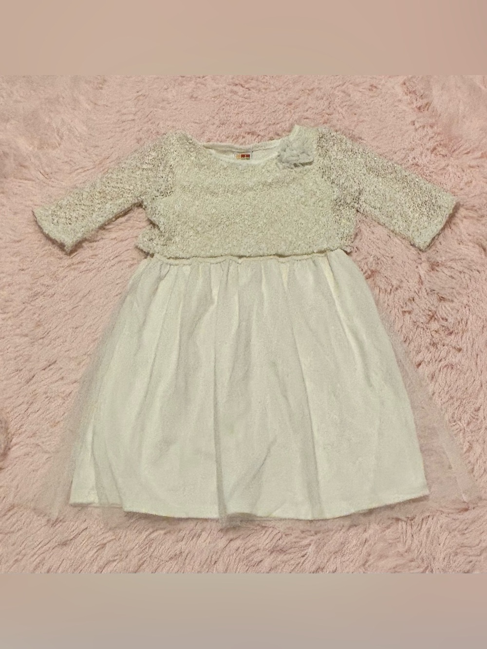healthtex Cream Sparkle Tulle Dress